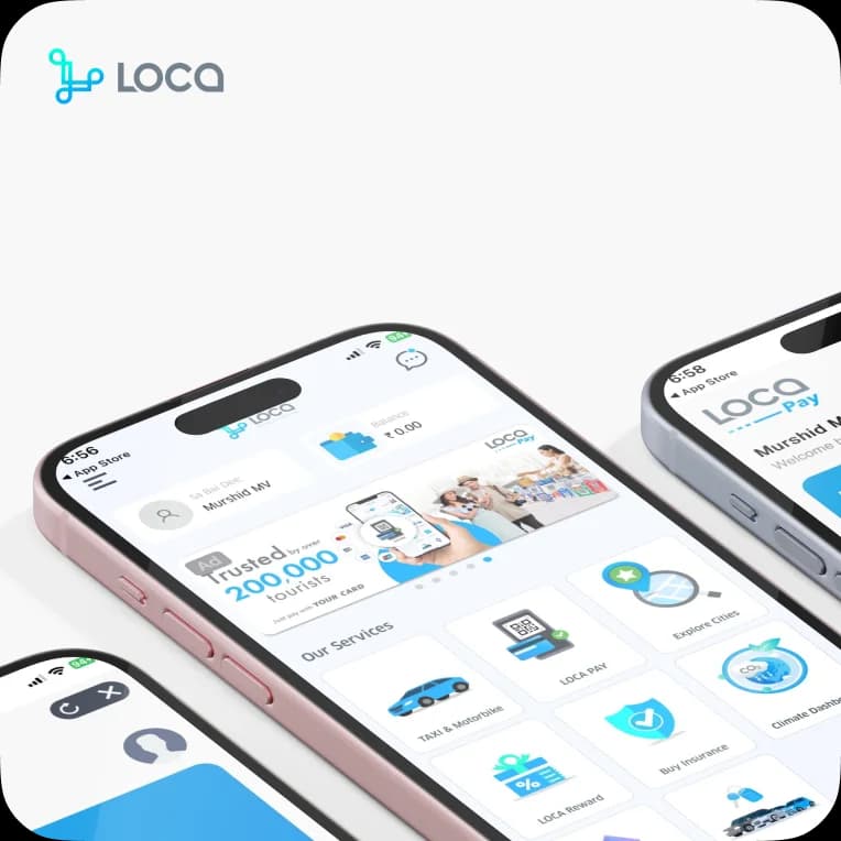 Loca ride-sharing app on mobile devices